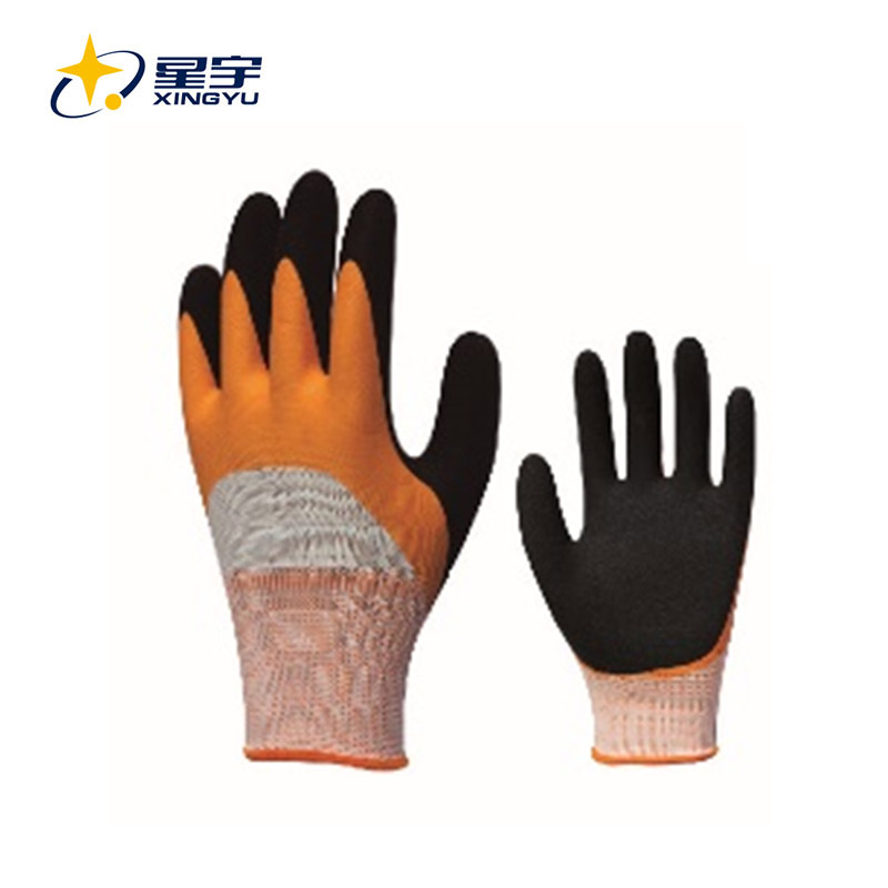13G POLYESTER SHELL, LATEX 3/4 COATED INNER, SANDY THUMB COATED OUTER 
